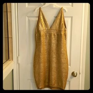 Reposted listing Bandage dress metallic gold 💋